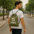 Drawstring Backpack Cotton Canvas Bag 5 OZ - 12 X 16 Ð For Gym, Campus, Conference and Giveaway