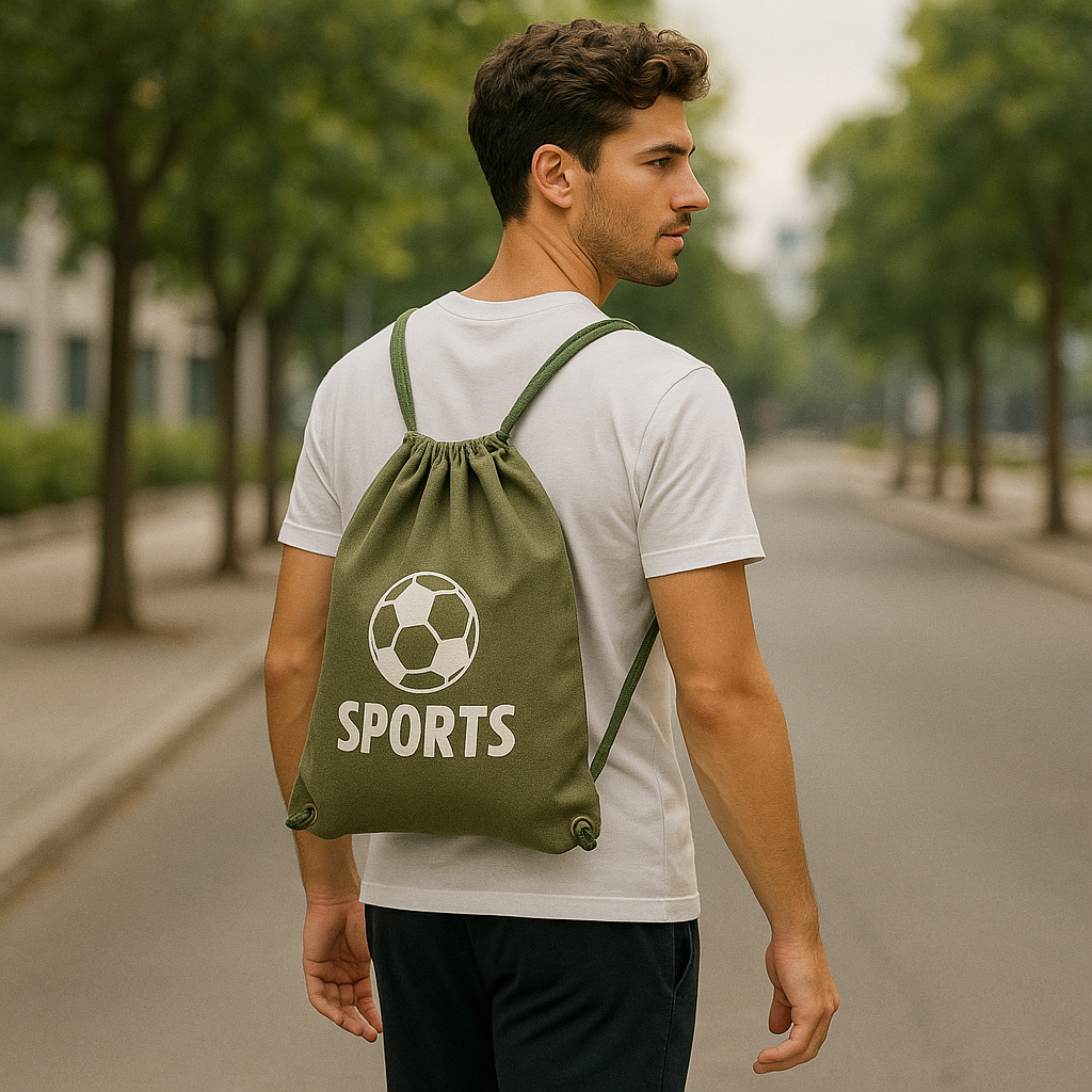 Drawstring Backpack Cotton Canvas Bag 5 OZ - 12 X 16 Ð For Gym, Campus, Conference and Giveaway